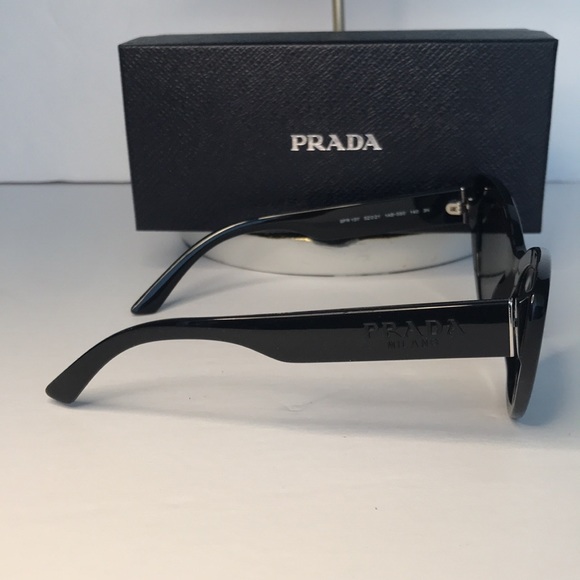💯- New - PRADA PR 13YS Black Dark Grey Gradient Cat-Eye Sunglasses - Picture 6 of 16